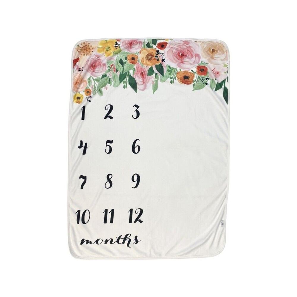 Floral Baby‎ Fleece Milestone Blanket-NEW